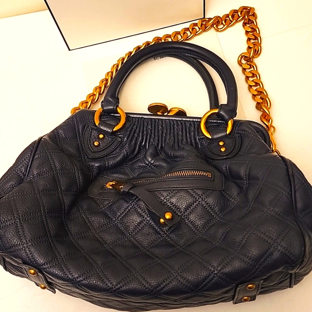 Rare Marc Jacobs Stam Bag Navy Blue Nappa Leather STUNNING Collectors Item - Picture 16 of 16